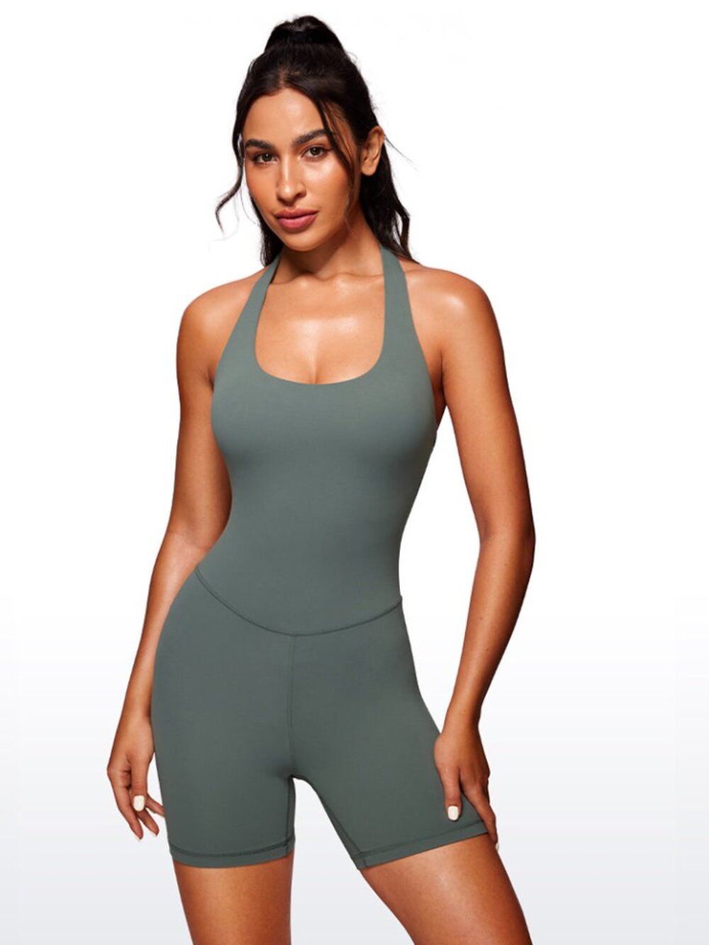 Butterluxe Halter Backless Athletic Rompers 6''